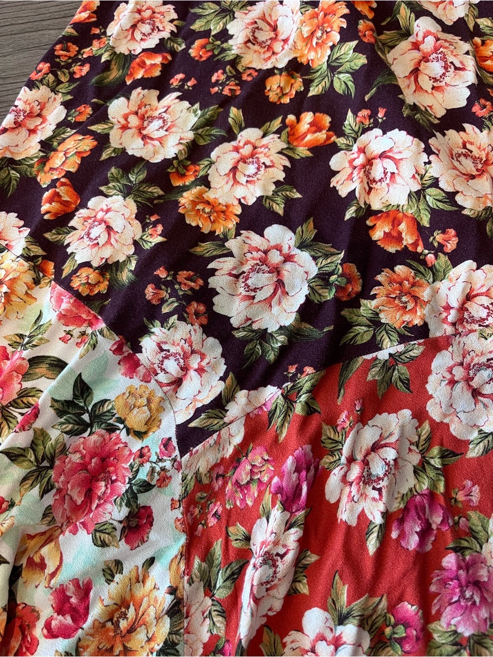 SOLD Farm Rio Floral Patchwork Midi Skirt - Multicolor - Picture 3 of 6
